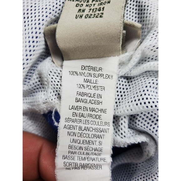 LL Bean Mens Nylon Swim Trunks Size L Blue Lined Pockets Drawstring Cargo 0xr42 - Picture 9 of 12